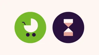 DEMOGRAPHY-ohjelman kuvituskuva aiheena Syntyvyys ja perheellistyminen sekä Ikääntyminen ja hoiva