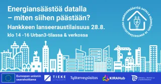 Energiansäästöä datalla – miten siihen päästään -webinaari järjestetään 28.8. klo 14–16.