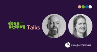 DemoTalksin puhujat Tomi Kyyrä ja Laura Salonen