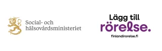 Logos: Social- och hälsovårdministeriet och Programmet Finland i rörelse 