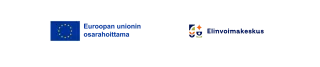 Euroopan unionin osarahoittama -tunnus sekä Elinvoimakeskuksen logo.