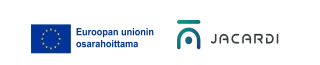 EU:n osarahoittama -tunnus ja JACARDI-logo
